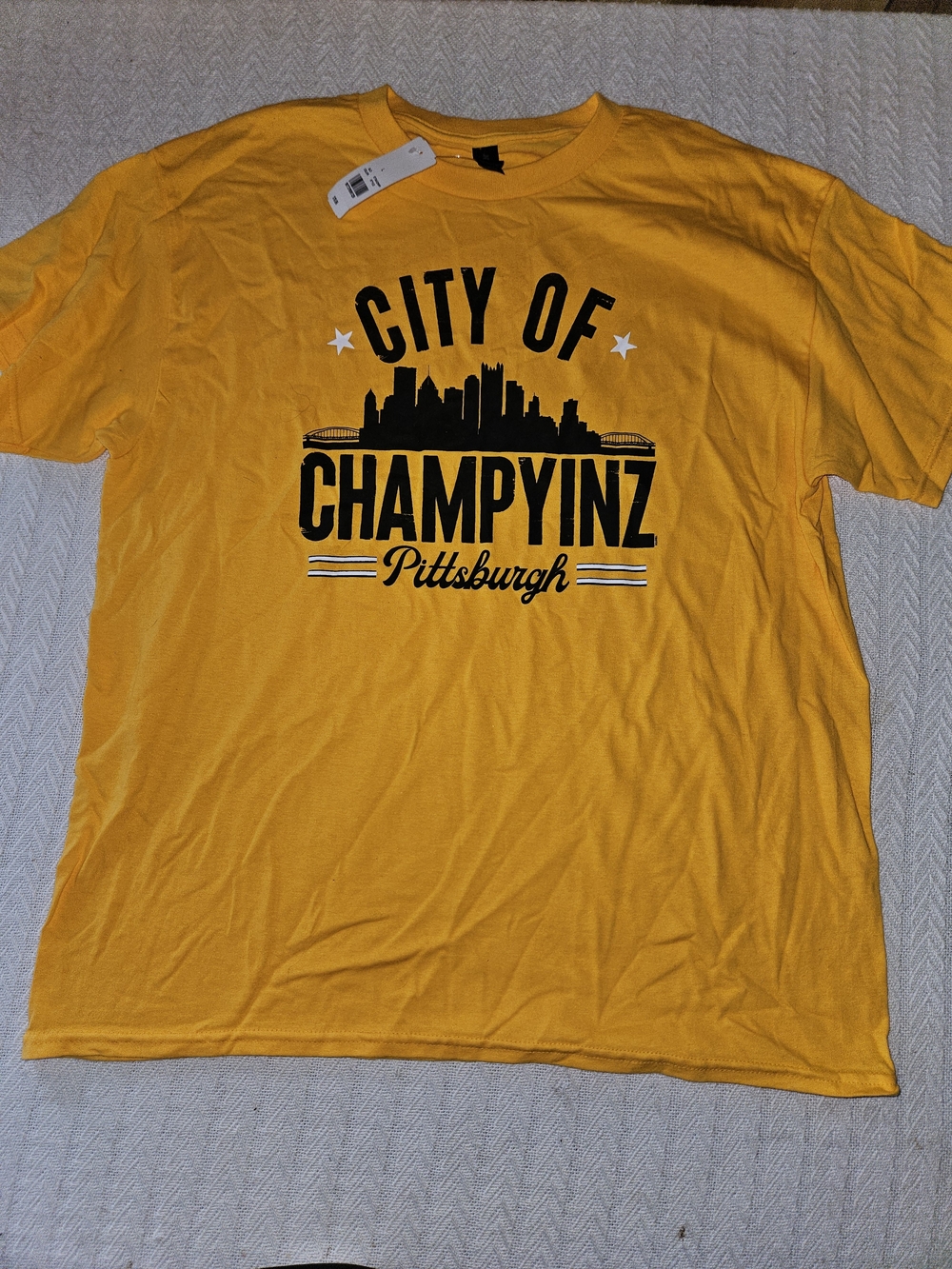 Gildan Yellow Pittsburgh 'City of Champyinz' Graphic Tee